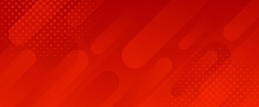 Abstract red dynamic banner background with halftone vector