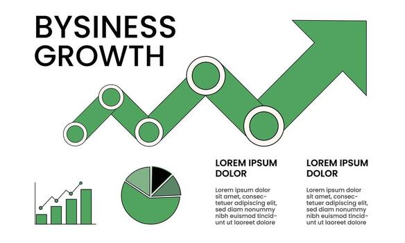 negocio crecimiento gráfico demostración hacia arriba tendencia con tarta y bar gráficos financiero datos vector