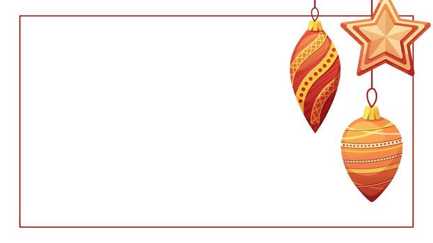 Navidad antecedentes con Navidad árbol juguetes en blanco antecedentes. tarjeta postal, bandera para nuevo año. modelo con espacio para texto vector