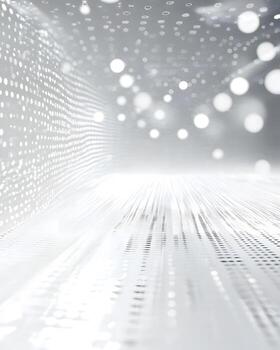 Abstract Light Patterns in a Futuristic Environment with Vivid Reflections and Depth photo