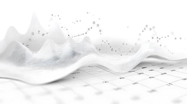 Abstract Data Visualization with Flowing Lines and Graph Elements on a Light Background photo
