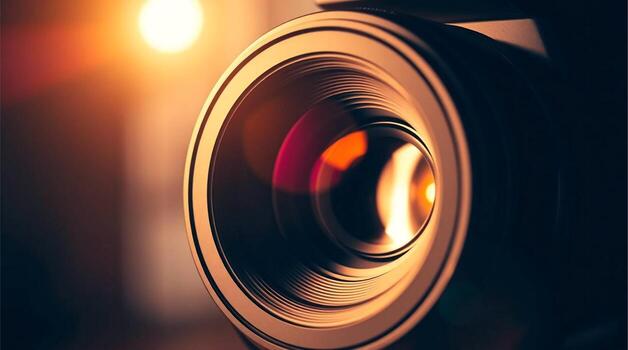 Capturing stunning visuals with a professional camera lens, creating cinematic magic and artistic expression. photo