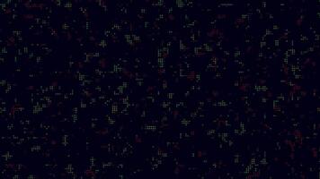 abstrakt Digital Muster mit rot und Grün pixelig Beleuchtung auf dunkel Hintergrund video
