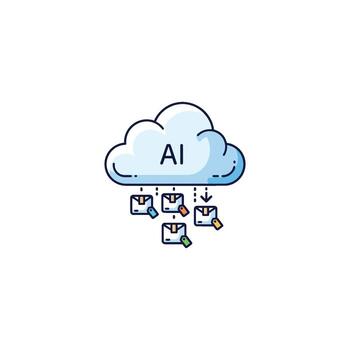 Cognitive AI System for Big Data Analytics and Data Mining, utilizing a Predictive Model and Machine Learning on a Data Cloud Server for business growth vector