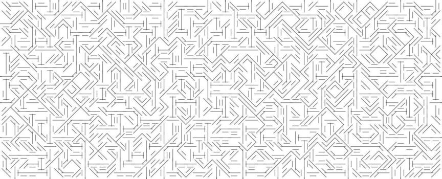 resumen sin costura línea modelo fondo, mínimo geométrico laberinto textura con Delgado golpes en blanco. limpiar monocromo tecnología diseño, editable repetir. ilustración. vector