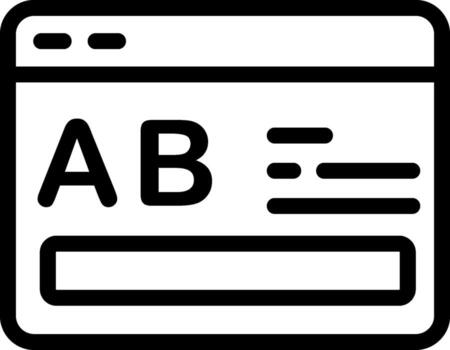 ab pruebas contorno estilo icono vector