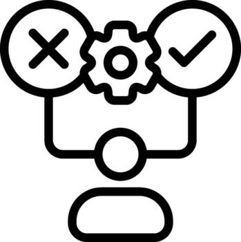 Decision Making Outline Style Icon Design vector