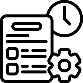 tarea administración contorno estilo icono vector