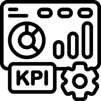 KPI Dashboard Outline Style Icon vector