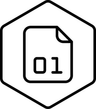 File Binary Outline Style Icon vector