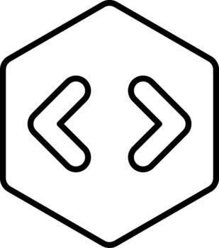 código mínimos contorno icono vector