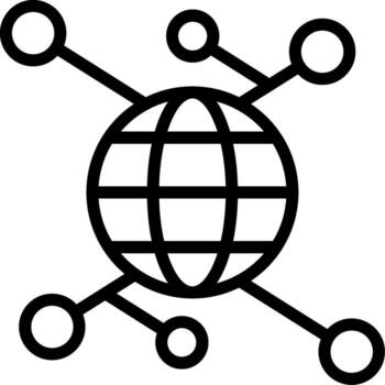 Business Networking Minimal Outline Icon vector