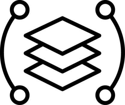 Tech Stack Minimal Outline Icon vector