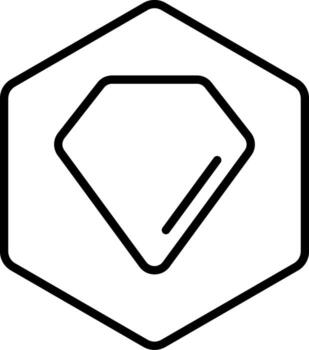 rubí mínimo contorno icono vector