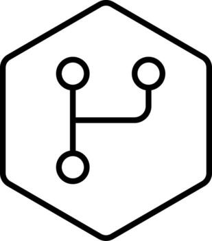 Git Branch Minimal Outline Icon vector