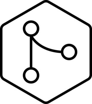 git unir mínimo contorno icono vector