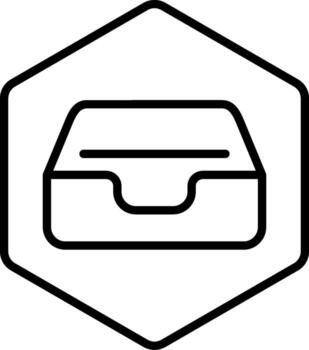 Inbox Minimal Outline Icon vector