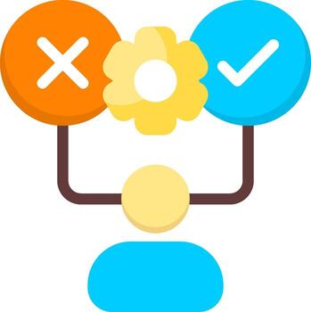 Decision Making Minimal Colorful Icon vector