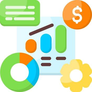 Performance Metrics Minimal Colorful Icon vector