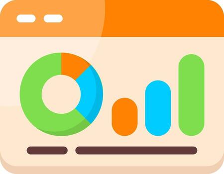 Web Analytics Minimal Colorful Icon vector