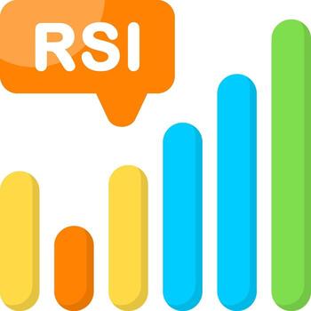 RSI Indicator Minimal Colorful Icon vector