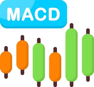 MACD Indicator Minimal Colorful Icon vector