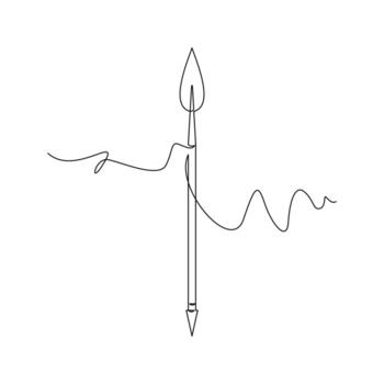 one line art Javelin Spear illustration. line art, one continuous line, simple, hand drawn and sketch style. for icons, symbols, signs or logos vector