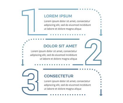 Minimal business infographic design template with three numbers with arrows vector