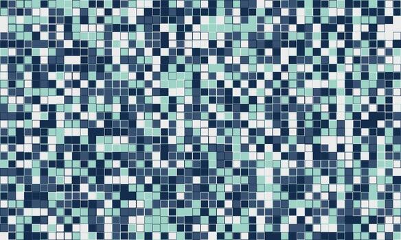Abstract mosaic tile pattern in cool blues and greens. Perfect for website backgrounds, textile designs, or presentations needing a modern, textured feel. vector