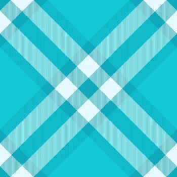 Classic plaid pattern in cool aqua tones. Textile design with intersecting stripes and checks creates depth. Ideal for backgrounds, fashion, or wrapping paper. vector