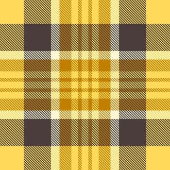 Curve texture seamless plaid, fibrous tartan fabric. 40s pattern check textile background in mustard and dark colors. vector