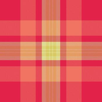 calor cheque tartán fondo, escaso modelo textil . real textura tartán sin costura tela en rojo y amarillo colores. vector