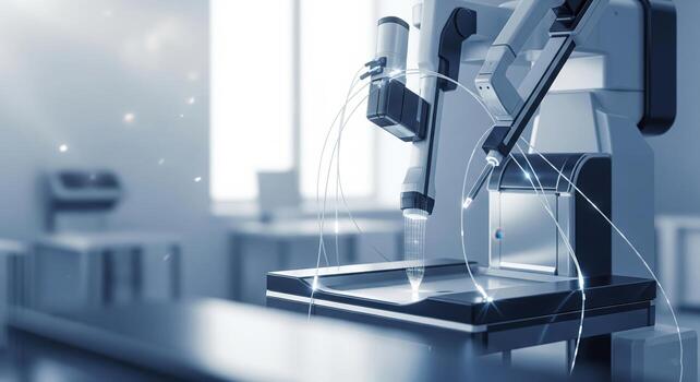 Advanced Robotic Arm in a High-Tech Laboratory Setting photo