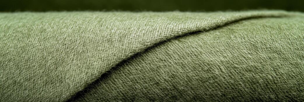 Soft green fabric rolls neatly stacked for textile production photo