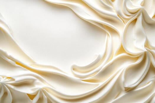 Creamy white fabric draped elegantly with soft flowing textures photo