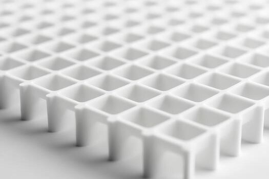 White plastic grid panel showing texture and structure in design work photo