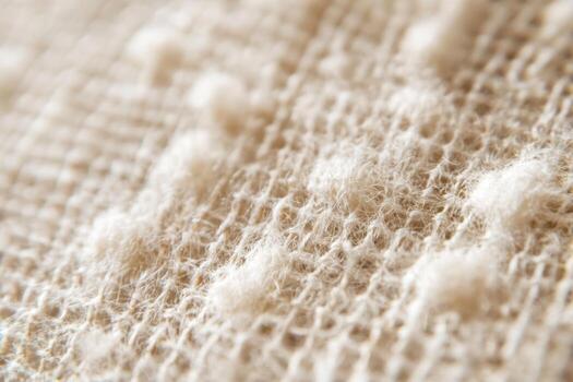 Close-up view of soft, textured fabric with delicate fibers and weaves photo