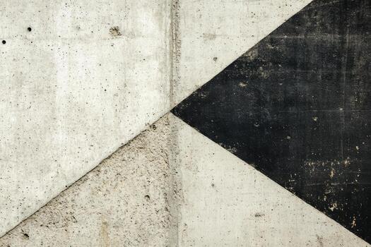 Textured concrete wall with geometric patterns and contrasting colors photo
