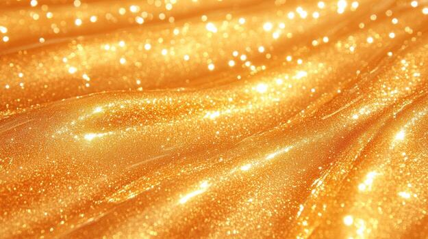 Sparkling golden fabric with shimmering highlights and gentle waves photo