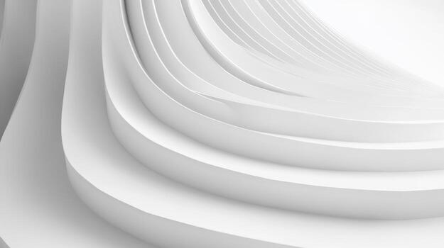 Modern architectural design featuring layered white curves in a clean space photo