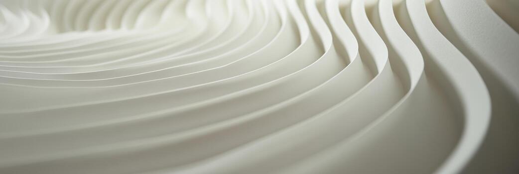 Curved white layers create a calming visual texture and modern design photo