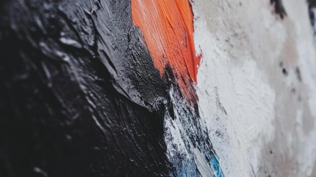 Abstract painting filled with vibrant colors in a textured composition photo