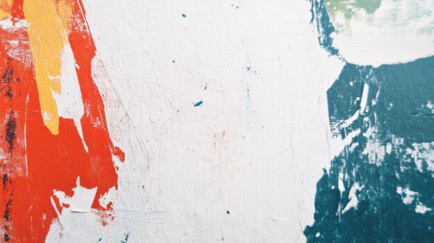 Bright abstract wall art with vibrant colors and textured layers photo