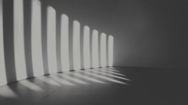 Shadows and light patterns creating a serene atmosphere in a curved room photo