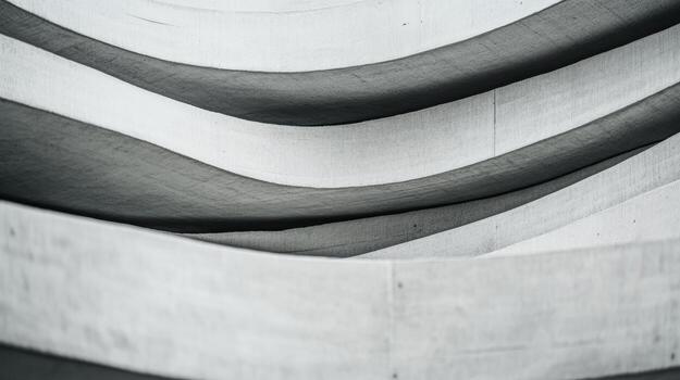 Curved gray lines create an abstract art piece in a modern building photo