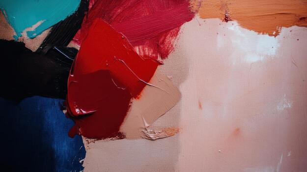 Vibrant colors blend on canvas in an abstract painting creation process photo