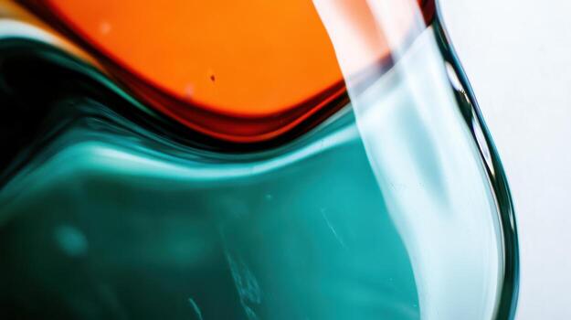 Colorful abstract liquid blending in a transparent container photo