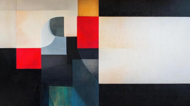 Abstract geometric art featuring bold colors and shapes in modern style photo