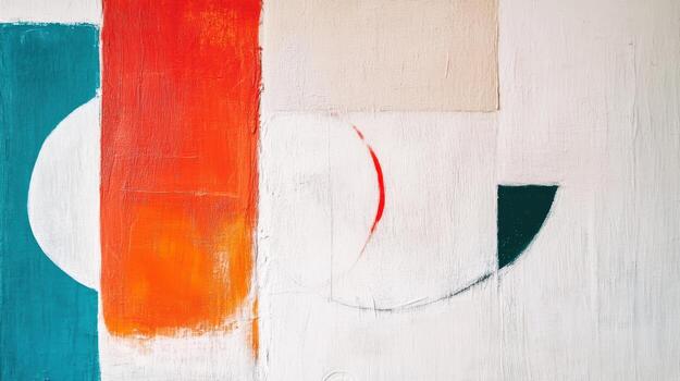 Abstract artwork featuring bold colors and geometric shapes in modern style photo