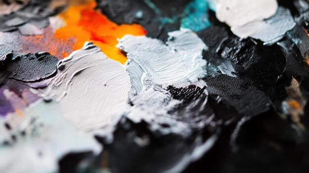 Vibrant palette of colors and textures in abstract art creation photo
